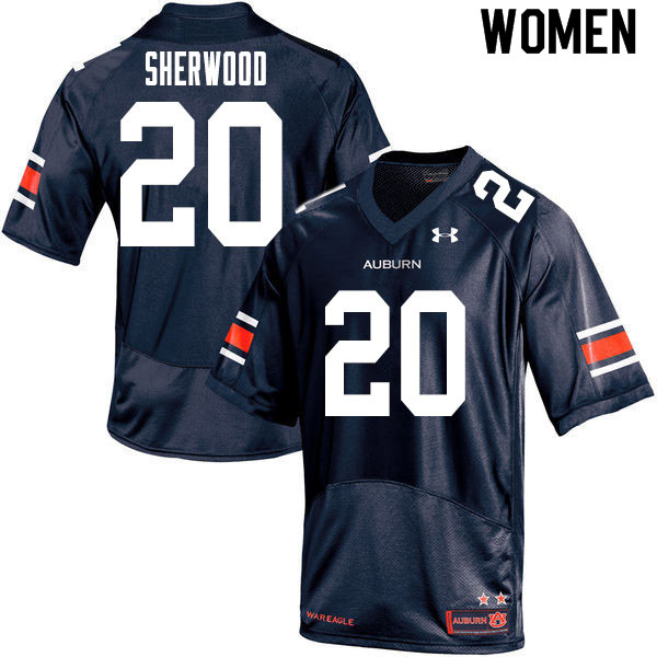 Women's Auburn Tigers #20 Jamien Sherwood Navy 2020 College Stitched Football Jersey